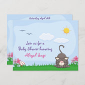 Gepersonaliseerde Schattigee Kitty Cat Baby shower Kaart (Voorkant / Achterkant)