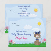 Gepersonaliseerde Schattigee Kitty Cat Baby shower Kaart (Voorkant / Achterkant)