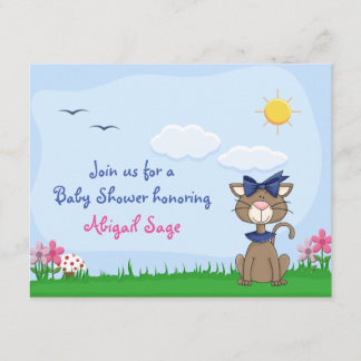 Gepersonaliseerde Schattigee Kitty Cat Baby shower Kaart