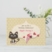 Gepersonaliseerde Schattigee Kitty Cat Verjaardags Kaart (Staand voorkant)