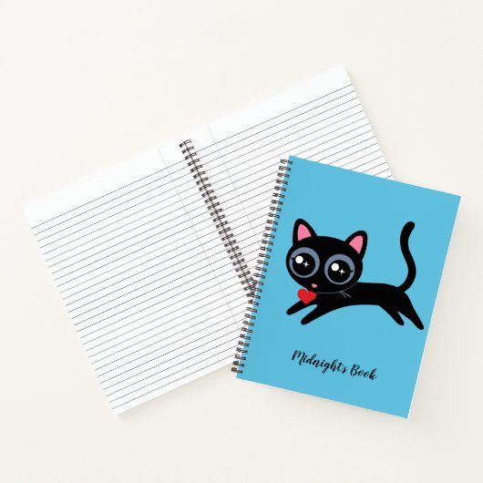 Gepersonaliseerde Schattigee Kitty Kat Hart Thief Notitieboek (Binnen)