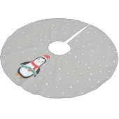 Gepersonaliseerde Schattigee kleine kerst Penquin Kerstboom Rok (Gekanteld)