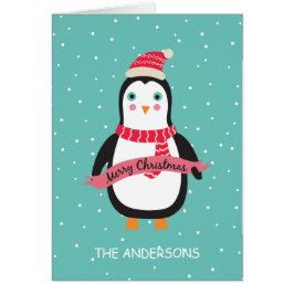 Gepersonaliseerde Schattigee kleine kerstpenquin