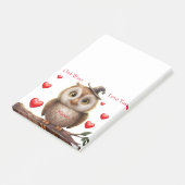 Gepersonaliseerde Schattigee kleine uil op de tak Post-it® Notes (Schuin)