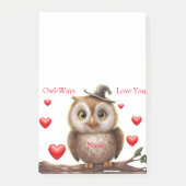 Gepersonaliseerde Schattigee kleine uil op de tak Post-it® Notes (Voorkant)