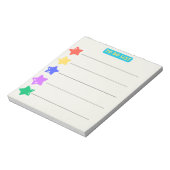 Gepersonaliseerde Schattigee kleur Twinkle Little  Notitieblok (Linkerzijde)