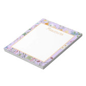 Gepersonaliseerde Schattigee kleur Waterverf Flowe Notitieblok (Linkerzijde)