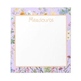 Gepersonaliseerde Schattigee kleur Waterverf Flowe Notitieblok