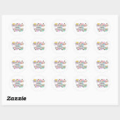 Gepersonaliseerde Schattigee kleurrijke potlood - Ronde Sticker (Vel)