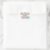 Gepersonaliseerde Schattigee kleurrijke potlood - Ronde Sticker (Tas)