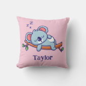 Gepersonaliseerde Schattigee Koala Beer Cartoon Ba Kussen (Voorkant)