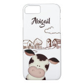 Gepersonaliseerde Schattigee Koe en Boerderij acht Case-Mate iPhone Case (Achterkant)