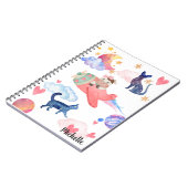 Gepersonaliseerde Schattigee Koe Space Cats Moon W Notitieboek (Linkerzijde)