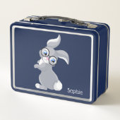 Gepersonaliseerde Schattigee konijn en bril (Achterkant)