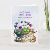 Gepersonaliseerde Schattigee konijntjes kleindocht Feestdagen Kaart (Voorkant)