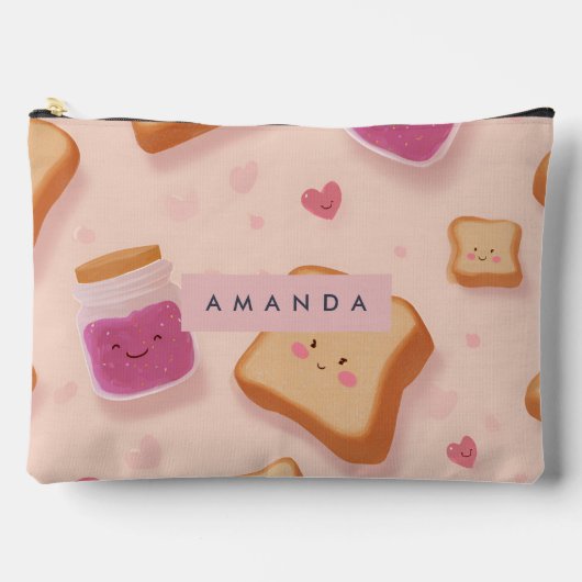 Gepersonaliseerde Schattigee lachende toast en jam Etui (Voorkant)
