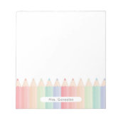 Gepersonaliseerde Schattigee leraar Rainbow Notitieblok (Voorkant)