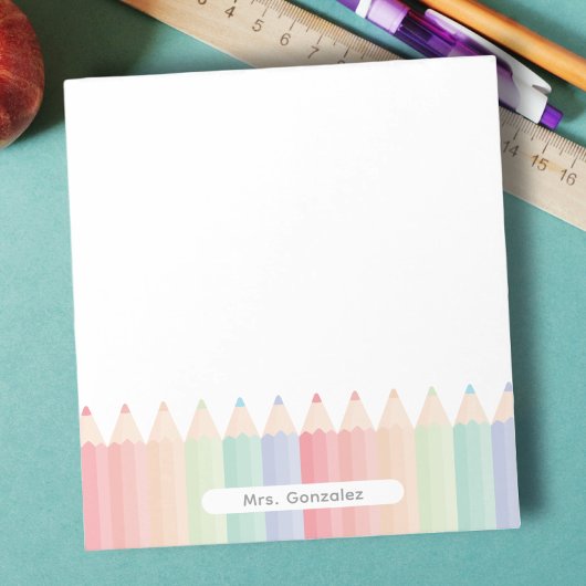 Gepersonaliseerde Schattigee leraar Rainbow Notitieblok