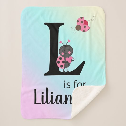 Gepersonaliseerde Schattigee lieveheersbeestjes Sherpa Deken (Voorkant)