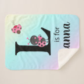 Gepersonaliseerde Schattigee lieveheersbeestjes Sherpa Deken (Voorkant (horizontaal))