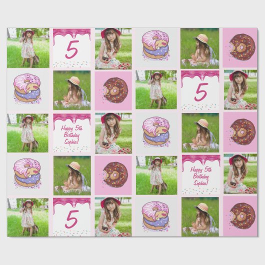 Gepersonaliseerde Schattigee Meisjes Gepersonalise Cadeaupapier (Vlak)