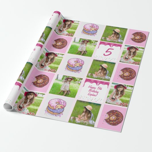 Gepersonaliseerde Schattigee Meisjes Gepersonalise Cadeaupapier (Uitgerold)