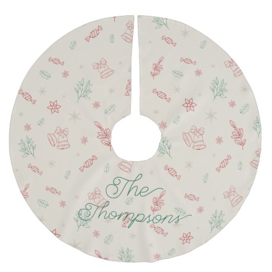 Gepersonaliseerde Schattigee minimale kerstelement Kerstboom Rok (Voorkant)