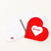 Gepersonaliseerde Schattigee minimalistische rode Notitieboek (Binnen)