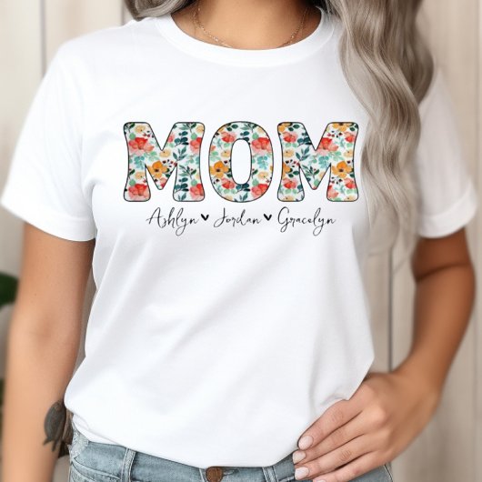 Gepersonaliseerde Schattigee Moeder Bloemen Kinder T-shirt