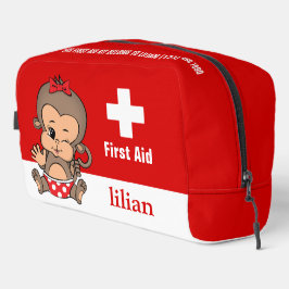 Gepersonaliseerde Schattigee Monkey EHBO Kit Bag Toilettasje