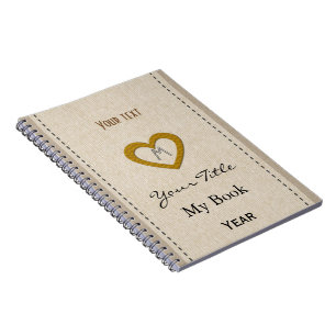 Gepersonaliseerde Schattigee Monogrammed Gold Hear Notitieboek