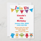 Gepersonaliseerde Schattigee Monster Verjaardagsui Kaart (Achterkant)