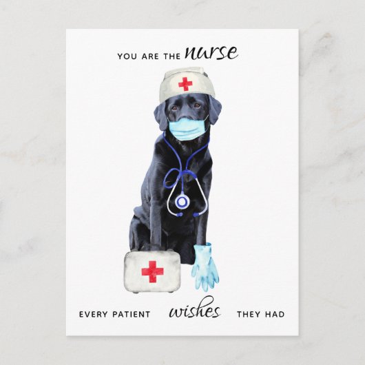 Gepersonaliseerde Schattigee Nursing Dog Nurse Wee Feestdagenkaart (Voorkant)