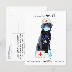Gepersonaliseerde Schattigee Nursing Dog Nurses Da Feestdagenkaart