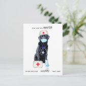 Gepersonaliseerde Schattigee Nursing Dog Nurses Da Feestdagenkaart (Staand voorkant)