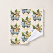 Gepersonaliseerde Schattigee Oerwoud Dieren Kinder Bad Handdoek (Wasdoekje)