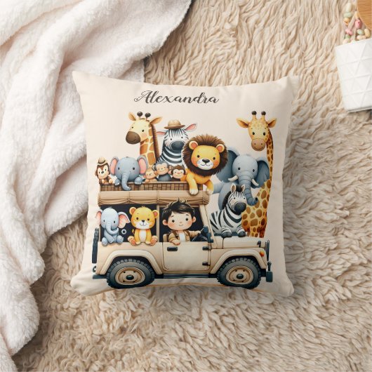 Gepersonaliseerde Schattigee Oerwoud Dieren Kinder Kussen (Deken)