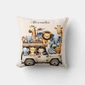 Gepersonaliseerde Schattigee Oerwoud Dieren Kinder Kussen (Voorkant)