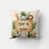 Gepersonaliseerde Schattigee Oerwoud Dieren Kinder Kussen (Achterkant)