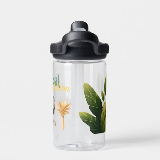 Gepersonaliseerde Schattigee Oerwoud Dieren Kinder Waterfles (Achterkant)