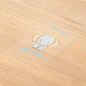 Gepersonaliseerde Schattigee olifant Baby shower Acryl Uitnodigingen (Laagn)
