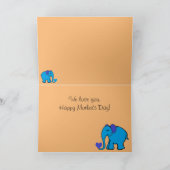 Gepersonaliseerde Schattigee olifanten Moederdag K Kaart (Binnen)