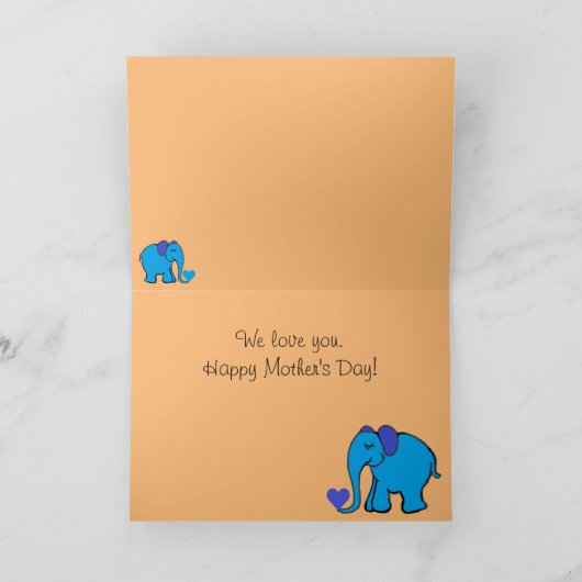 Gepersonaliseerde Schattigee olifanten Moederdag K Kaart (Binnen)