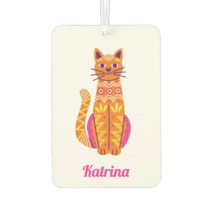 Gepersonaliseerde Schattigee Oranje Cat Sugar Skul Luchtverfrisser