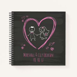 Gepersonaliseerde Schattigee paar bruiloft | Gaste Notitieboek