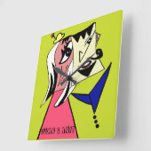 Gepersonaliseerde Schattigee paar Cartoon wandklok (Hoek)