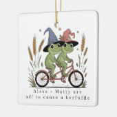 Gepersonaliseerde Schattigee paar kerfuffle Keramisch Ornament (Links)