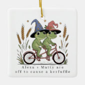 Gepersonaliseerde Schattigee paar kerfuffle Keramisch Ornament (Voorkant)