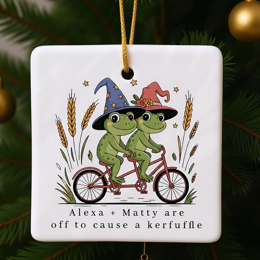 Gepersonaliseerde Schattigee paar kerfuffle Keramisch Ornament