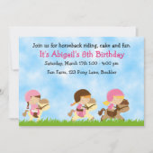 Gepersonaliseerde Schattigee paardrijden meisjes v Kaart (Voorkant)